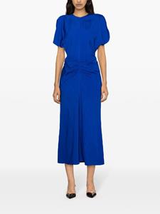Victoria Beckham gathered-detailed textured midi dress - Blauw