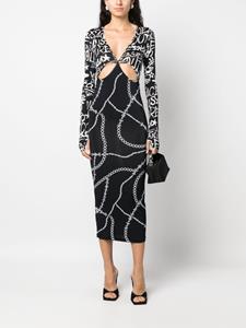 Versace Jeans Couture Uitgesneden midi-jurk - Zwart