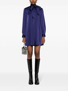 Claudie Pierlot Mini-jurk met satijnen afwerking en vlinderstrik - Blauw