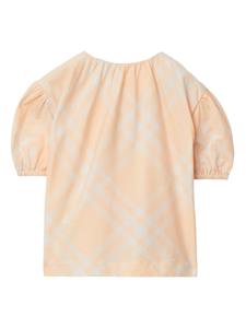 Burberry Kids check-print cotton blouse - Oranje