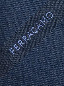 Ferragamo Stropdas met geborduurd logo - Blauw