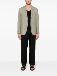 Lardini Eqatos linen tapered trousers - Zwart