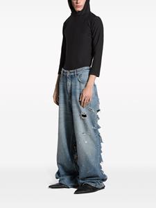 Balenciaga Super Destroyed wide-leg jeans - Blauw