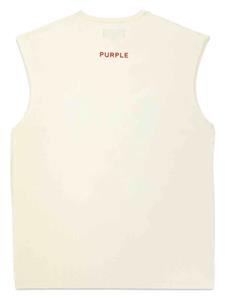 Purple Brand monogram-print cotton tank top - Wit