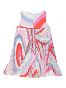 PUCCI Junior Iride-print smocking-details dress - Roze