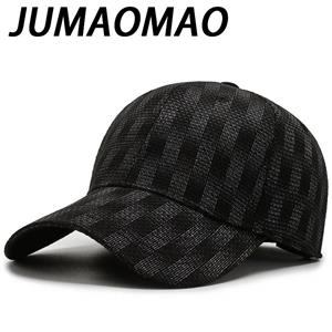 JUMAOMAO Lente en herfst Nieuwe volledig verzegelde baseballpet Geruite elastische stoffen hoed Outdoor Leisure Zonneschermpet