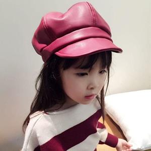 Weixincater Beret Elastic Band Kids PU Leather Apparel Accessories Korean Style Cap Children Beret Painter Hat