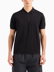 Emporio Armani Poloshirt met logo-reliëf - Zwart