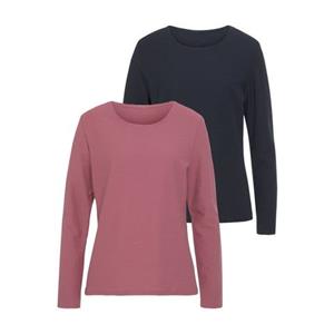 Lascana Shirt met lange mouwen van gestructureerd materiaal (set, 2-delig)