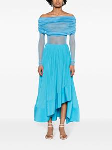 Lanvin asymmetric charmeuse maxi skirt - Blauw