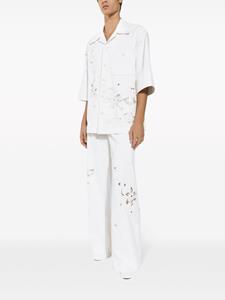 Dolce & Gabbana Katoenen broek met bloemenkant - Wit