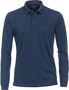CASAMODA Langarm-Poloshirt Casamoda Polo-Shirt Langarm - blau (1-tlg)