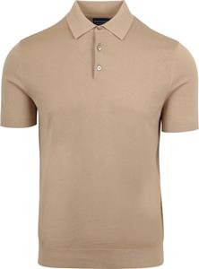 Suitable Knitted Poloshirt Beige