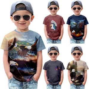 YA malimlu-75 3D Printen Eagle Tshirts Kid's T-shirt Korte Mouw Jongens Meisjes Kleding