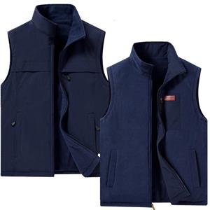 YL Mall KEEP-22 Dubbelzijdig vest Heren outdoorvest Multi-bag Plus fluweel dik vest Polar fleece vest