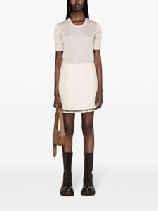 Moncler contrasting-trim tweed miniskirt - Wit