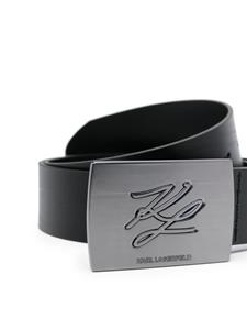 Karl Lagerfeld Riem met gegraveerd logo - Zwart