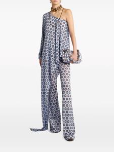 ETRO floral-print flared trousers - Blauw