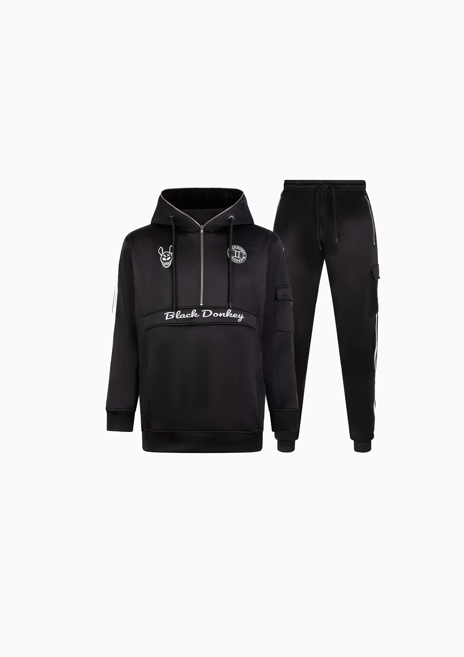 Black Donkey Critical zip set i black/white