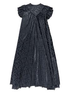 Balenciaga logo-print long A-line dress - Grijs