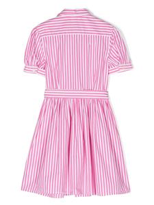 Ralph Lauren Kids striped belted shirtdress - Roze