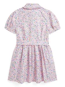 Ralph Lauren Kids Geplooide jurk met bloemenprint - Roze
