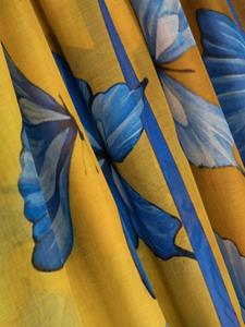 D'aniello floral-print fringed scarf - Blauw