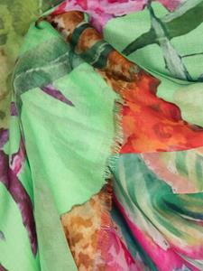 D'aniello painterly-print modal-blend scarf - Groen