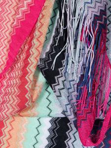 Missoni zigzag-woven scarf - Roze