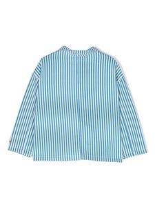 Bobo Choses patchwork striped shirt jacket - Beige
