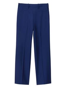 Burberry logo-plaque tailored wool trousers - Blauw