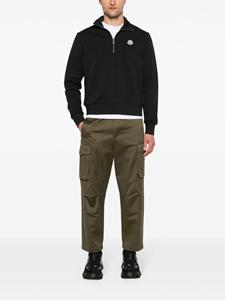 Moncler logo-appliqué half-zipped sweatshirt - Zwart
