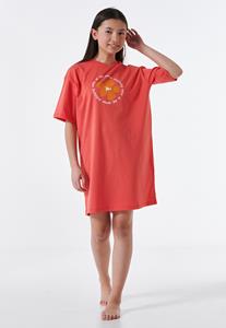 Schiesser Slaapshirt korte mouw organic cotton flower rood - Nightwear 