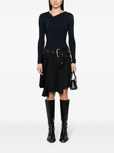 Off-White wraparound pleated mini skirt - Zwart