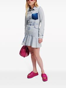 Karl Lagerfeld Jeans Mini-jurk met ruches - Blauw