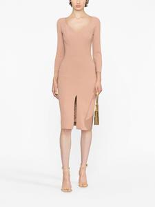 Elisabetta Franchi Midi-jurk met V-hals - Roze