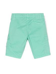 Stone Island Junior Compass-badge gabardine shorts - Groen