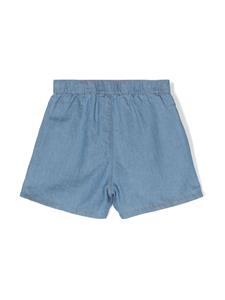 Moschino Kids logo-embroidered chambray shorts - Blauw
