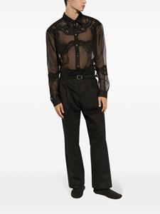 Dolce & Gabbana High waist katoenen plooibroek - Zwart