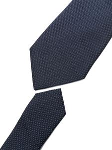 Zegna patterned-jacquard silk tie - Blauw