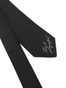 Karl Lagerfeld Stropdas met geborduurd logo - Zwart