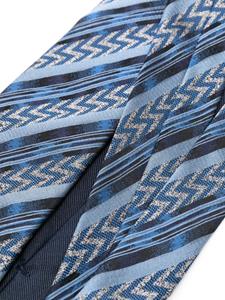 Missoni mix-pattern silk tie - Blauw