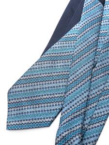 Missoni geometric-pattern silk tie - Blauw