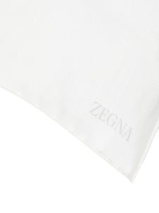 Zegna slub-texture pocket scarf - Wit