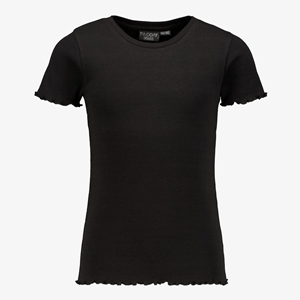 TwoDay basic meisjes rib T-shirt zwart