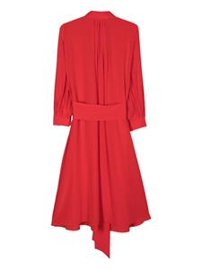 Kiton pleat-detail silk midi dress - Rood