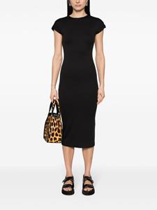 Calvin Klein fine-ribbed midi dress - Zwart