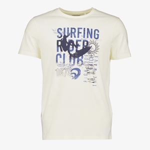 Unsigned heren T-shirt wit met surfer