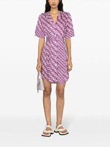 LIU JO geometric-print belted shirtdress - Roze