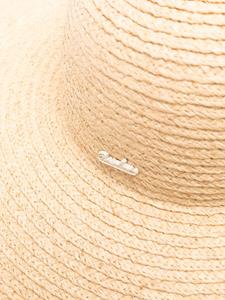 Borsalino logo-plaque straw hat - Beige